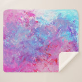Creatieve roze-blauwe textuur, verfvlekken. sherpa deken (Voorkant (horizontaal))