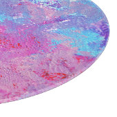 Creatieve roze-blauwe textuur, verfvlekken. snijplank (Hoek)