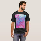 Creatieve roze-blauwe textuur, verfvlekken. t-shirt (Voorkant volledig)