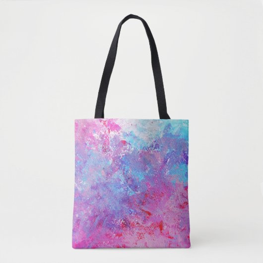 Creatieve roze-blauwe textuur, verfvlekken. tote bag (Voorkant)