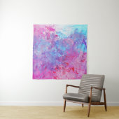 Creatieve roze-blauwe textuur, verfvlekken. wandkleed (In situ)