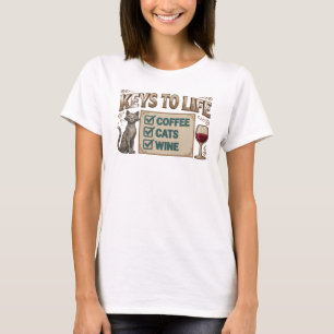 Creatieve Roze COFFIE DAN WIJN Grafisch ontwerp T-shirt