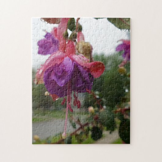 Creatieve roze fuchsia bloem foto legpuzzel (Verticaal)