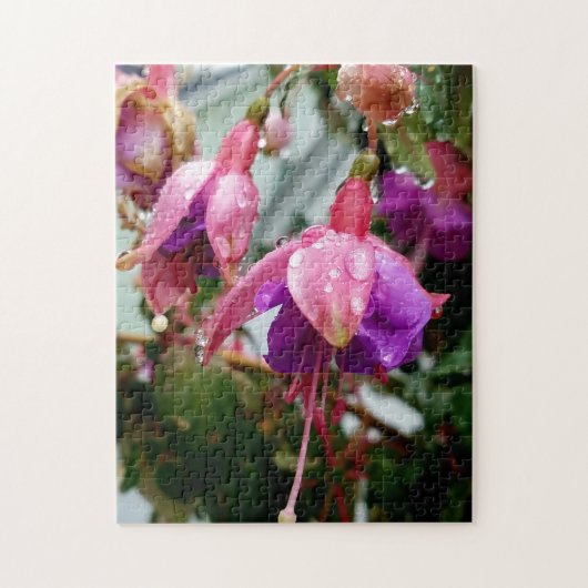 Creatieve roze fuchsia bloem foto legpuzzel (Verticaal)