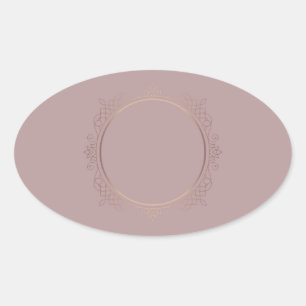 Creatieve Roze Gouden Blanco Sjabloon Voeg Uw Teks Ovale Sticker