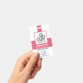 Creatieve Roze Kolom Verpleegster Foto Sjabloon ID Badge (Handheld)