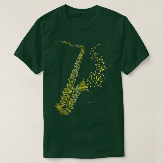 Creatieve Saxofoon Art Yellow Mix T-shirt (Design voorkant)