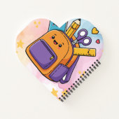 Creatieve schoolbus gemaakt van schoolbenodigdhede notitieboek (Achterkant)
