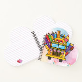 Creatieve schoolbus gemaakt van schoolbenodigdhede notitieboek (Binnen)
