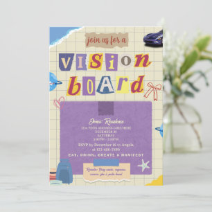 Creatieve scrapbook visie bord meisjes avond feest kaart