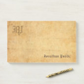 Creatieve Sjabloon Monogram Kalligrafie Post-it® Notes (Op bureau)