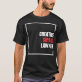 Creatieve slimme advocaat met witte en rode tekst t-shirt (Voorkant)