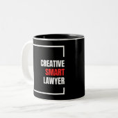 Creatieve slimme advocaat witte en rode tekst tweekleurige koffiemok (Voorkant links)