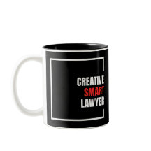 Creatieve slimme advocaat witte en rode tekst