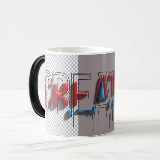 Creatieve Smeltende 3D-Typografie Magische Mok (Voorkant links)