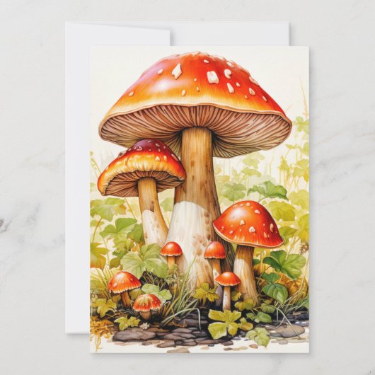 Creatieve Sprouting Mushrooms Art Verjaardagsfeest Kaart (Achterkant)