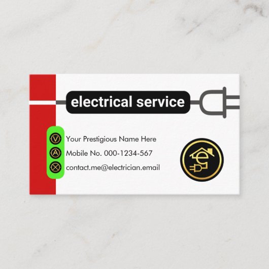 Creatieve Stroomplug Lijn Circuit Elektriciteit Visitekaartje (Voorkant)