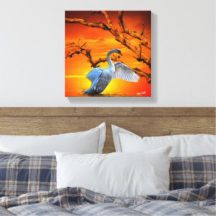 Creatieve Swan Wall Art Canvas Afdruk