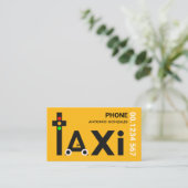 Creatieve taxi auto verkeerslicht chauffeur visitekaartje (Staand voorkant)