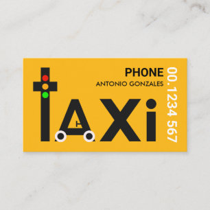 Creatieve taxi auto verkeerslicht chauffeur visitekaartje