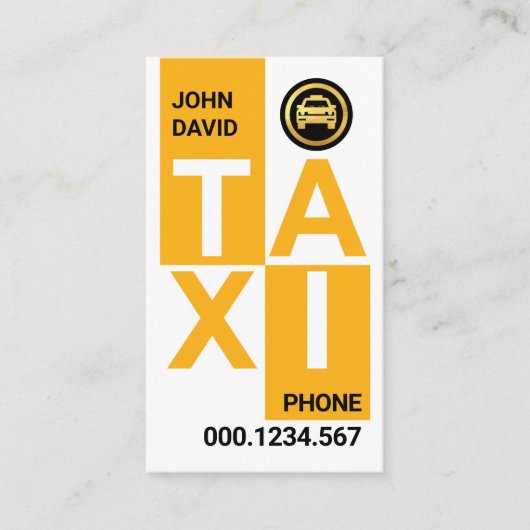 Creatieve TAXI blokken rijden Visitekaartje (Voorkant)