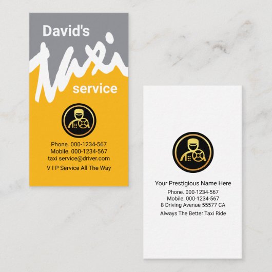 Creatieve taxi Wave Cab Driver Visitekaartje (Voorkant / Achterkant)