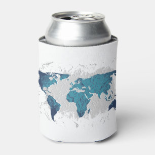 Creatieve tekenkaart van de wereld blikjeskoeler