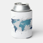 Creatieve tekenkaart van de wereld blikjeskoeler (Blikje Achterkant)