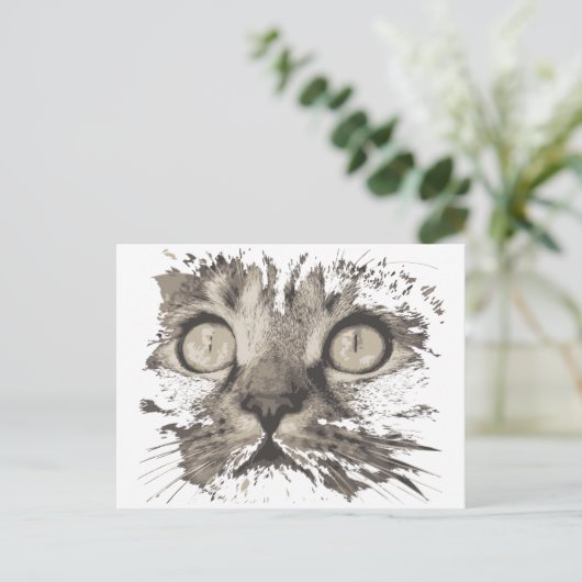 Creatieve tekenkat briefkaart (Staand voorkant)