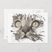 Creatieve tekenkat briefkaart (Voorkant / Achterkant)