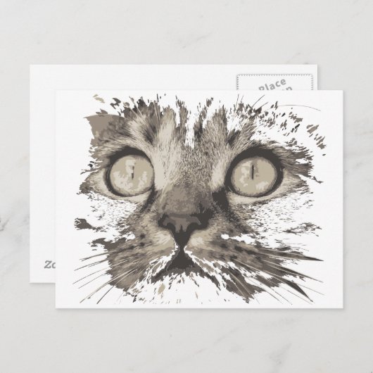 Creatieve tekenkat briefkaart (Voorkant / Achterkant)