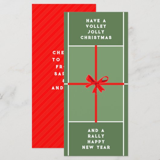 Creatieve Tennis Kerstkaarten (Voorkant / Achterkant)