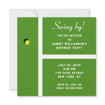 Creatieve tennisfeest uitnodiging