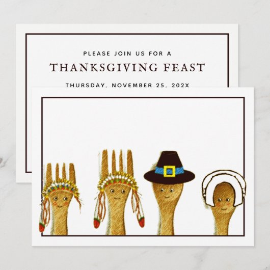 Creatieve Thanksgiving Kaart (Voorkant / Achterkant)