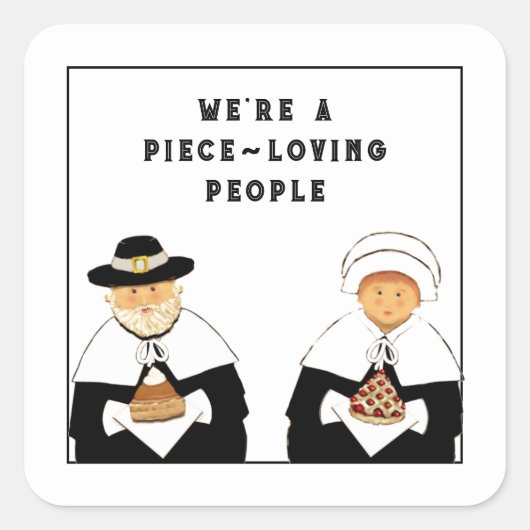 Creatieve Thanksgiving Vierkante Sticker (Voorkant)