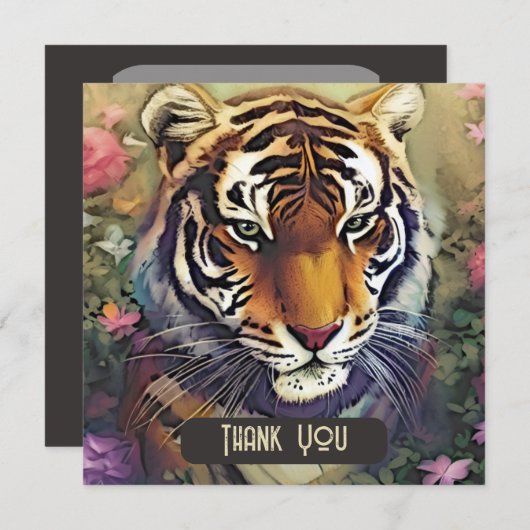 Creatieve Tijger Bedankt Card (Voorkant / Achterkant)
