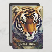 Creatieve Tijger Uitnodiging met QR Code (Voorkant / Achterkant)