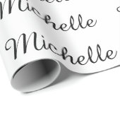 Creatieve trendy witte calligrafie naam cadeaupapier (Rol Hoek)