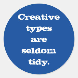 Creatieve Types zijn Zelden Tidy Sticker (Blauw)