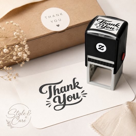 Creatieve typografie Bedankt Zelfinktende Stempel