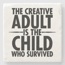Creatieve typografie Motiverende spreuk Stenen Onderzetter