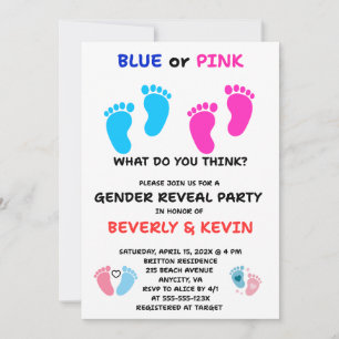 Creatieve uitnodiging voor geslacht baby onthullin