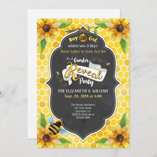 Creatieve uitnodiging voor het onthullen van het g (Voorkant / Achterkant)