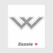 Creatieve unieke minimale lijnletter W monogram Sticker (Vel)