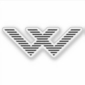 Creatieve unieke minimale lijnletter W monogram Sticker (Voorkant)