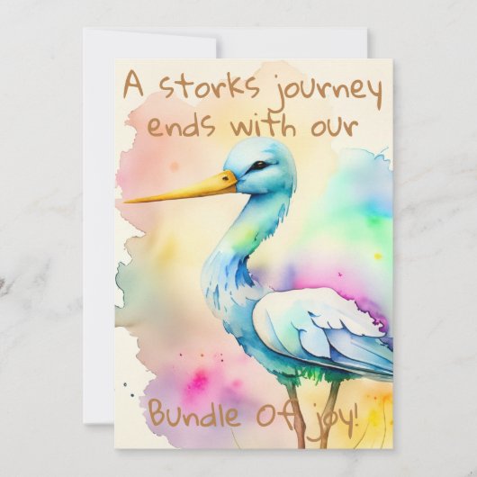 Creatieve, unieke uitnodigingen voor babydouches (Voorkant)