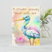 Creatieve, unieke uitnodigingen voor babydouches (Staand voorkant)