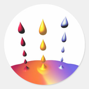 Creatieve verf druppels mix ronde sticker