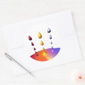 Creatieve verf druppels mix ronde sticker (Envelop)