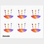 Creatieve verf druppels mix ronde sticker (Vel)